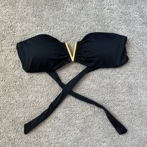 Black bandeau swim top